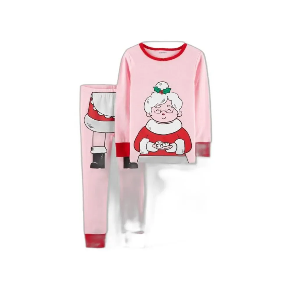 Carter's Baby Girls 2-Pc. Snug-Fit Mrs. Claus Cotton Pajamas Set